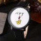 **潮流原宿风女表皮带时尚韩版男简约可爱香蕉学生黑白情侣手表